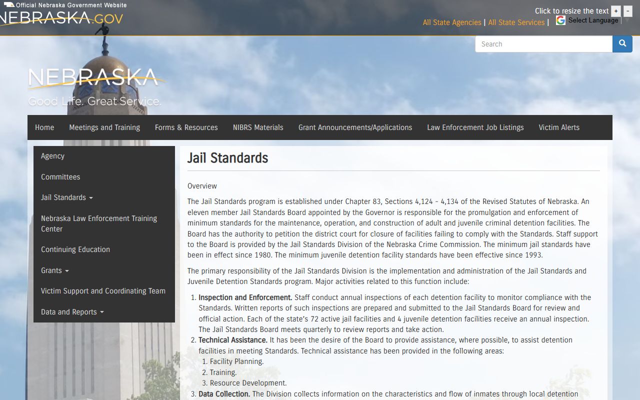 Dundy County jail mugshots Nebraska jail standards booking photo context